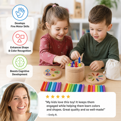 Montessori Wooden Colour & Shape Sorting Toy – Fine Motor Skills Learning Puzzle