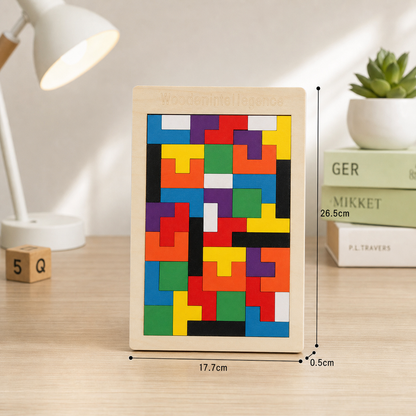 Educational Wooden Tangram Puzzle – Colourful Montessori Learning Toy for Kids