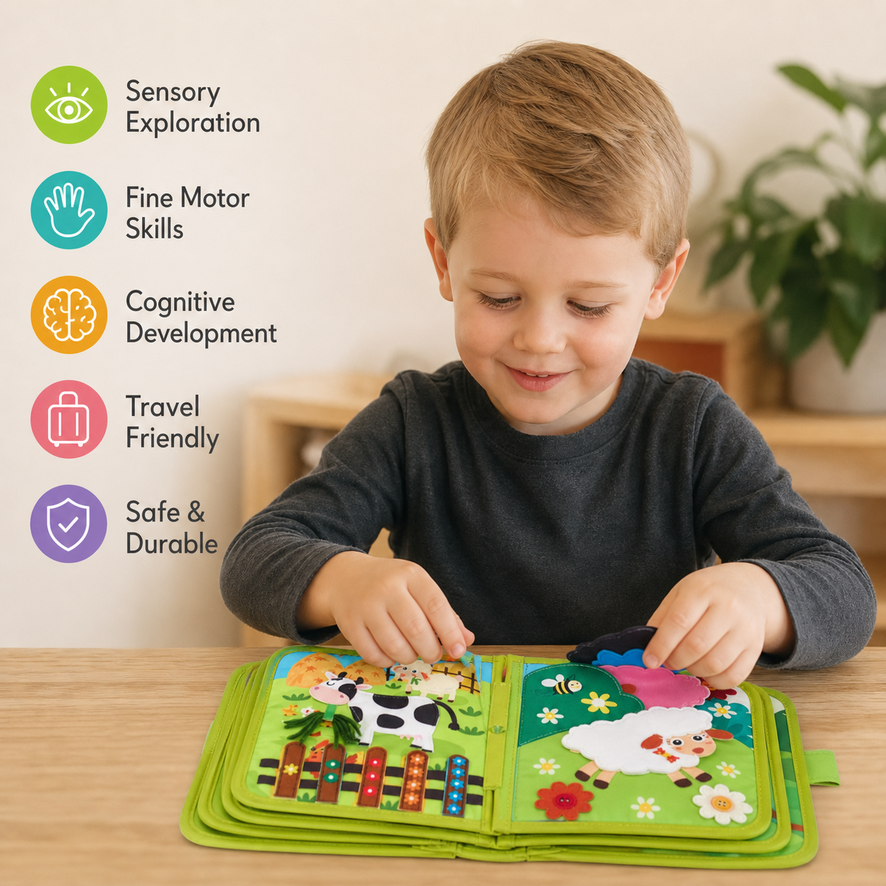 Sensory Montessori activity book for little explorers