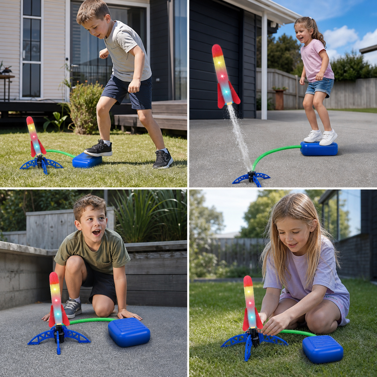 Kids Rocket Launcher with Foot Pump – Lightning Air-Powered Outdoor Toy