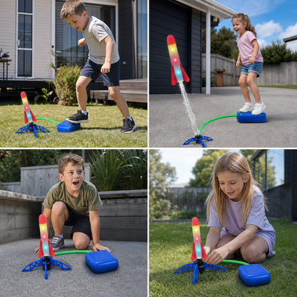 Kids Rocket Launcher with Foot Pump – Lightning Air-Powered Outdoor Toy