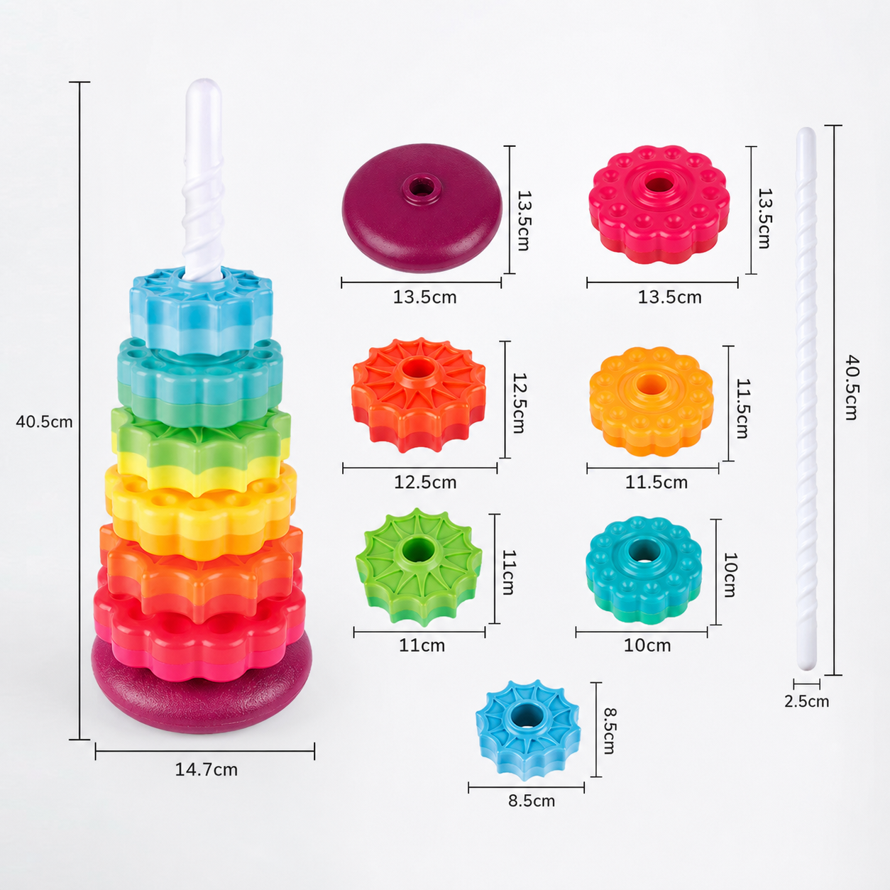 Colorful Spinning Tower – Stack and Learn with Fun