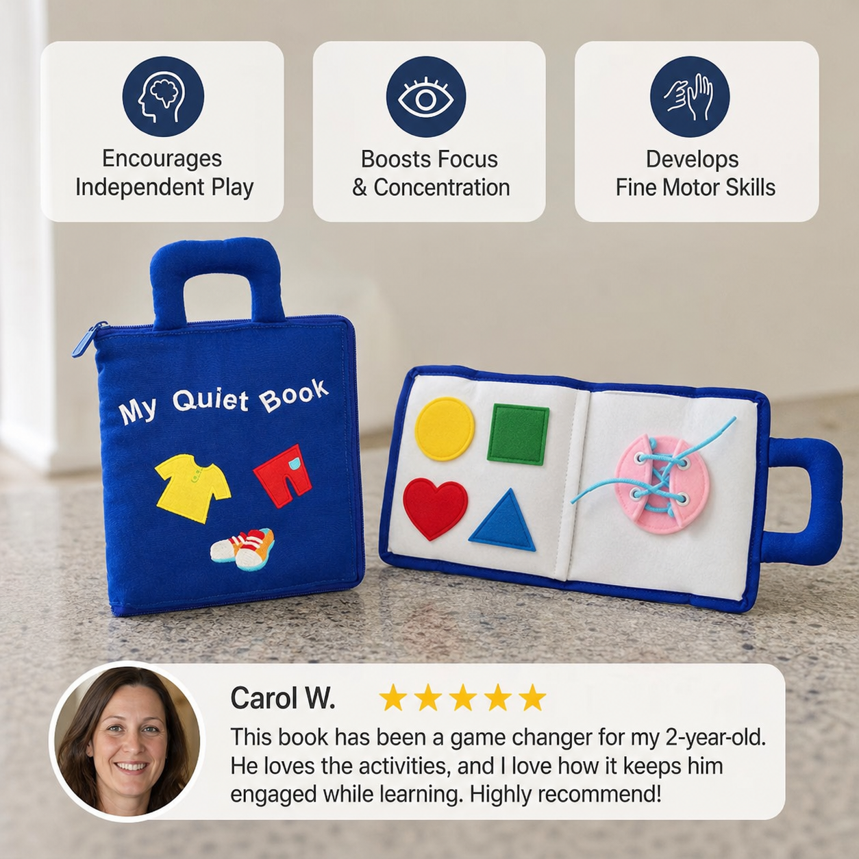 Montessori Fabric Activity and Learning Book