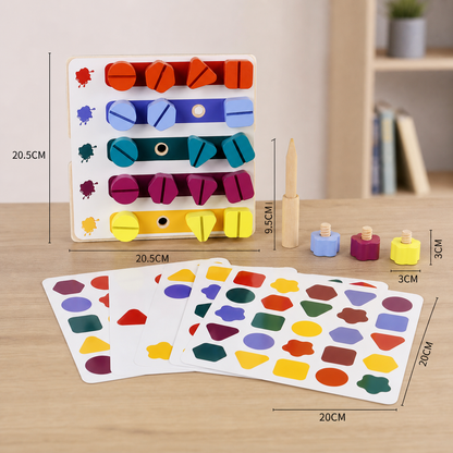 Montessori Screw, Wood, and Color Toy