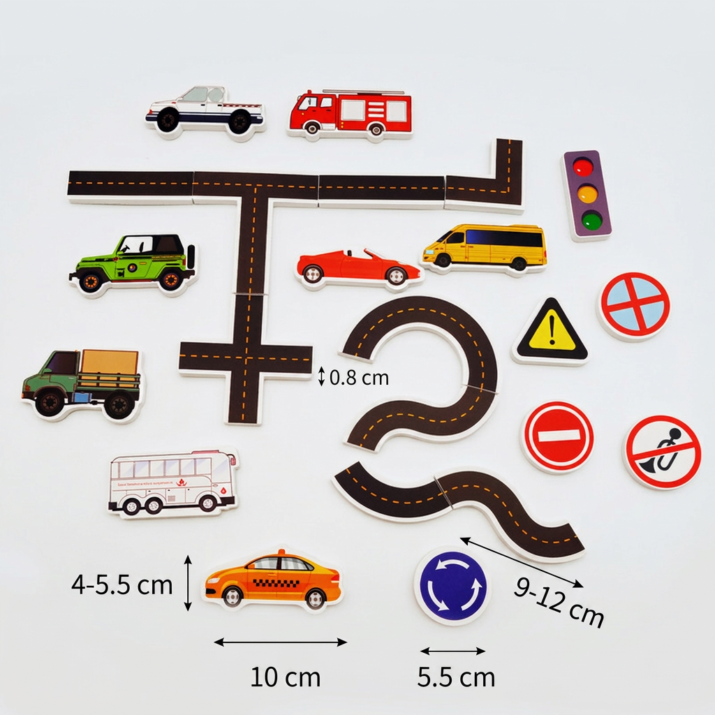 Self-adhesive Roads & Car Bath Toy