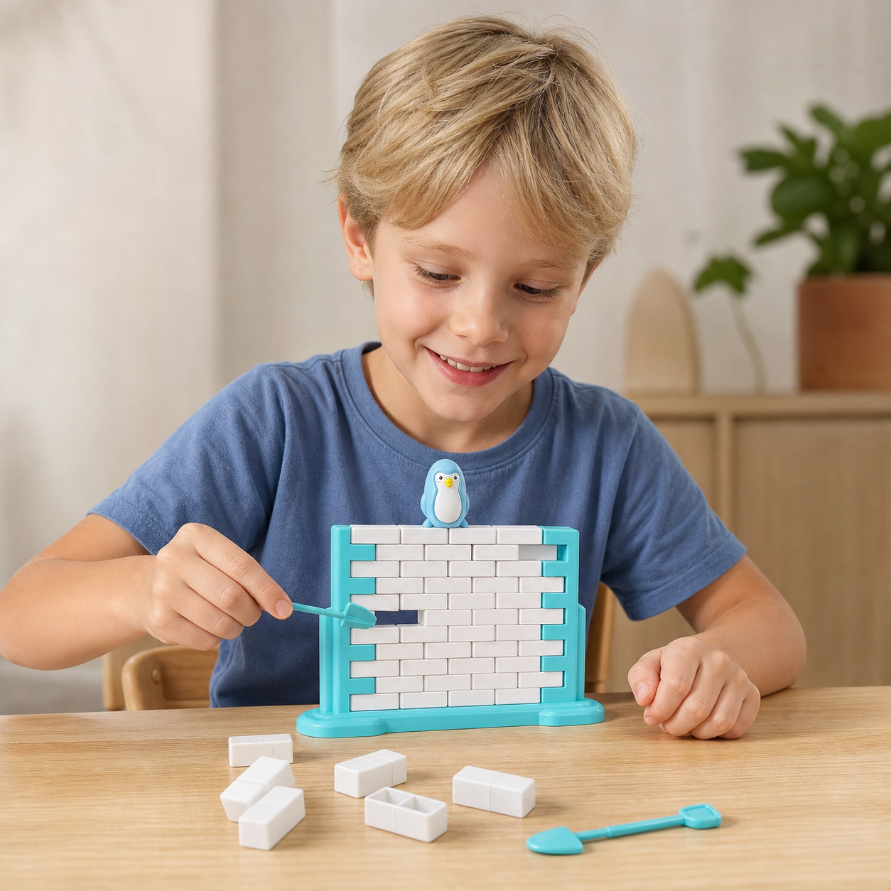 Penguin Brick Push Balance Family Game