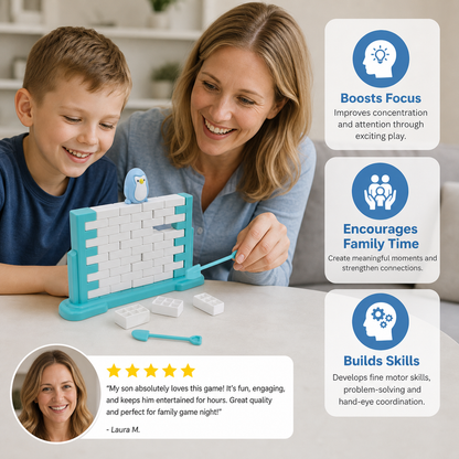 Penguin Brick Push Balance Family Game
