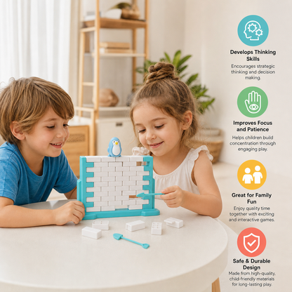 Penguin Brick Push Balance Family Game