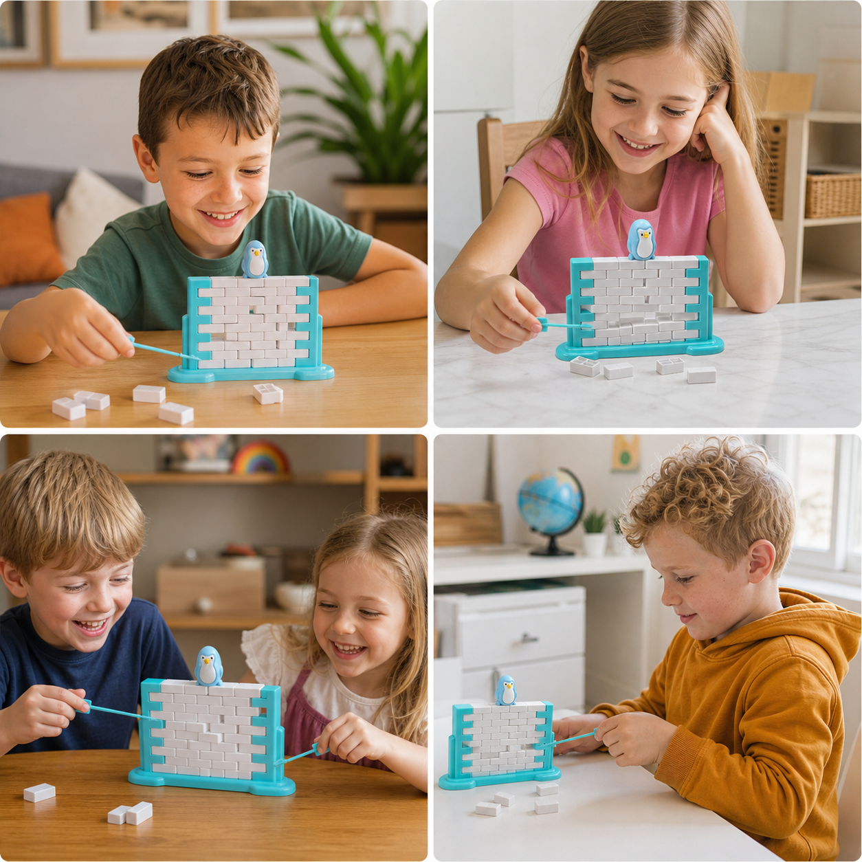 Penguin Brick Push Balance Family Game