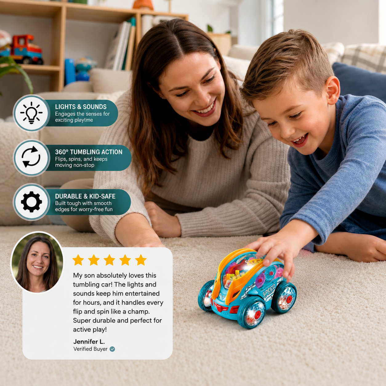Light-up Tumble Toy Car