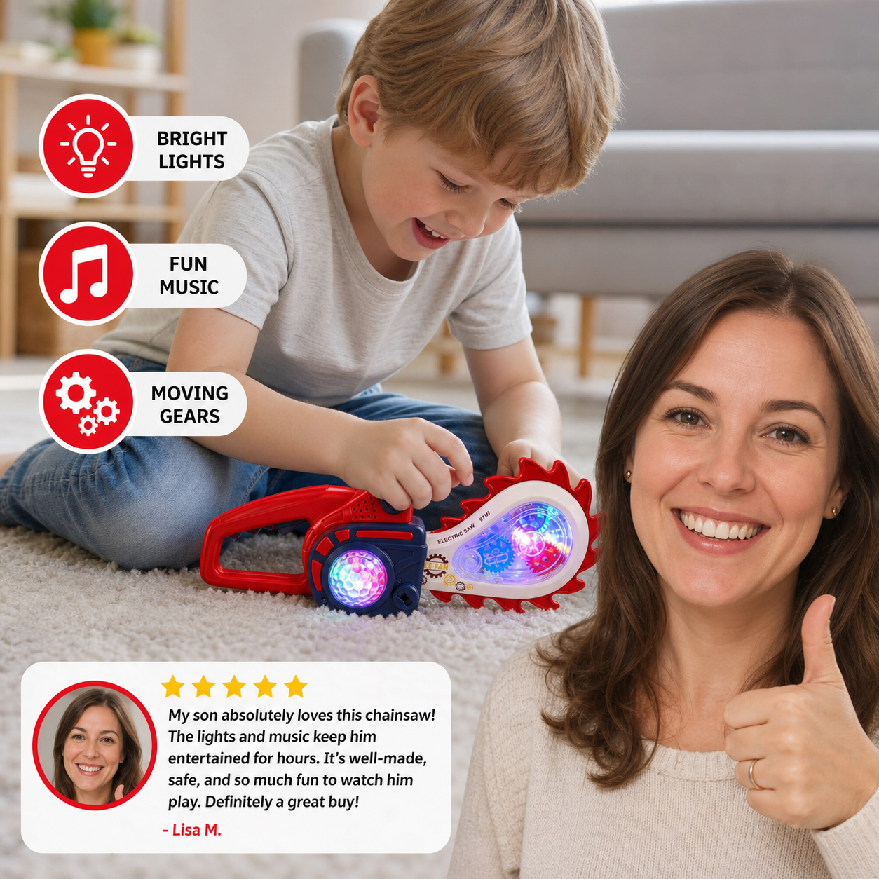 Luminous Musical Chainsaw Toy for Children