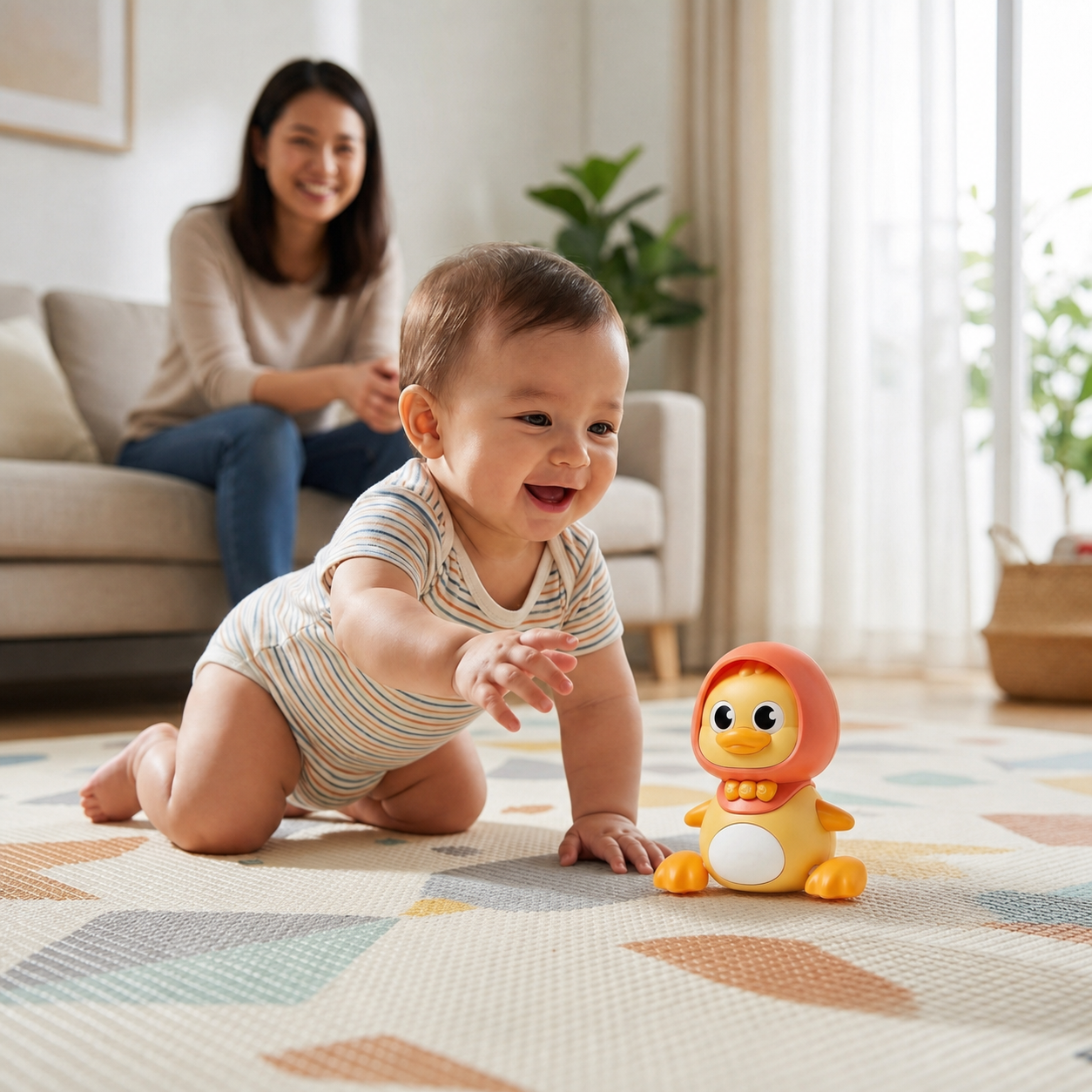 Musical Duck Family Crawling & Learning Toy for Babies