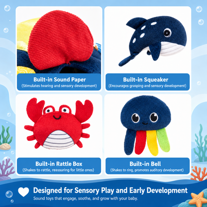 Montessori Turtle Activity Toy – Soft Sensory Play for Kids