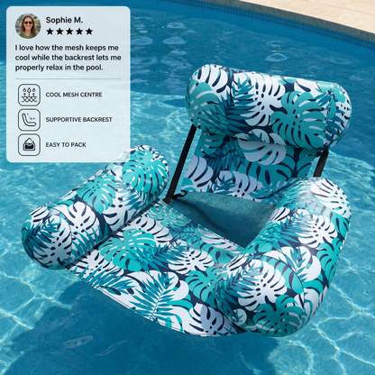 Inflatable Pool Hammock with Backrest – Foldable Water Lounge