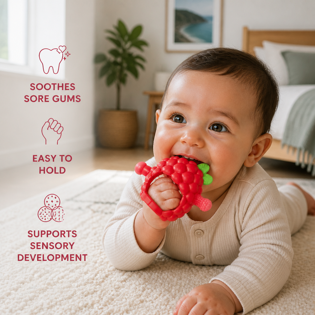 Easy-Grip Multi-Textured Silicone Baby Teether (3+ Months)