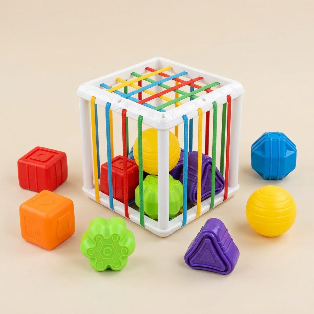 Montessori shapebox – sorting and motor skills game