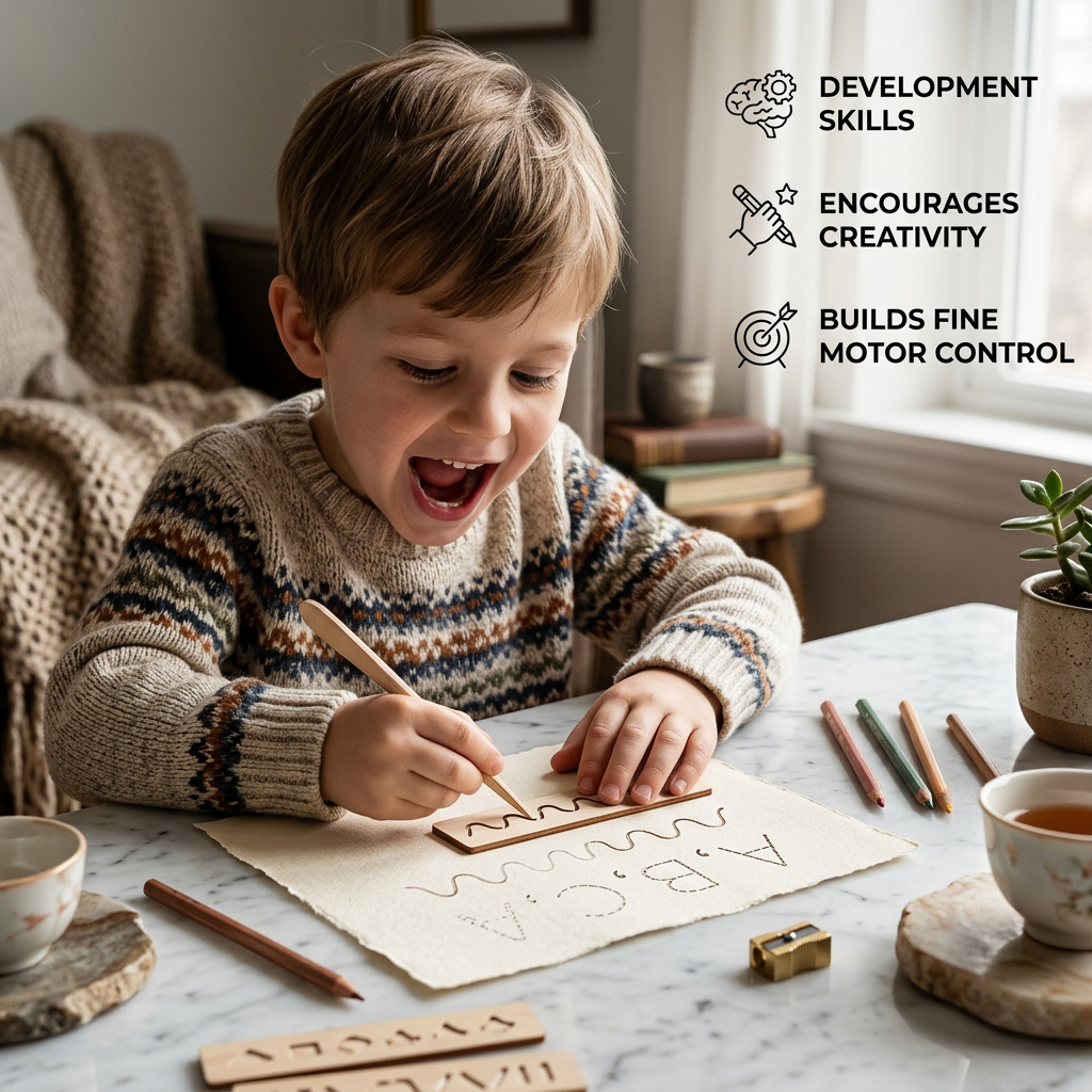 Wooden Letters and Numbers Templates for Learning to Write
