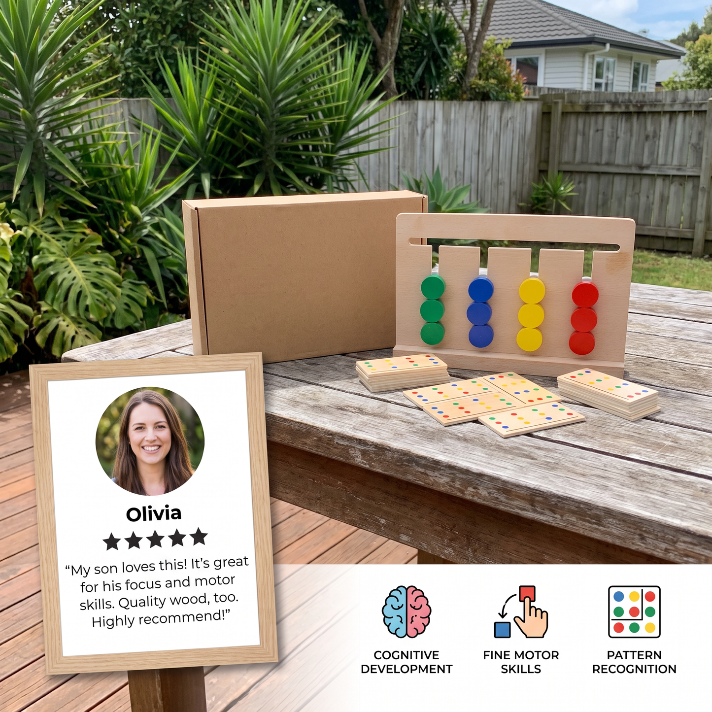 Montessori Wooden Colour Pattern Matching Game