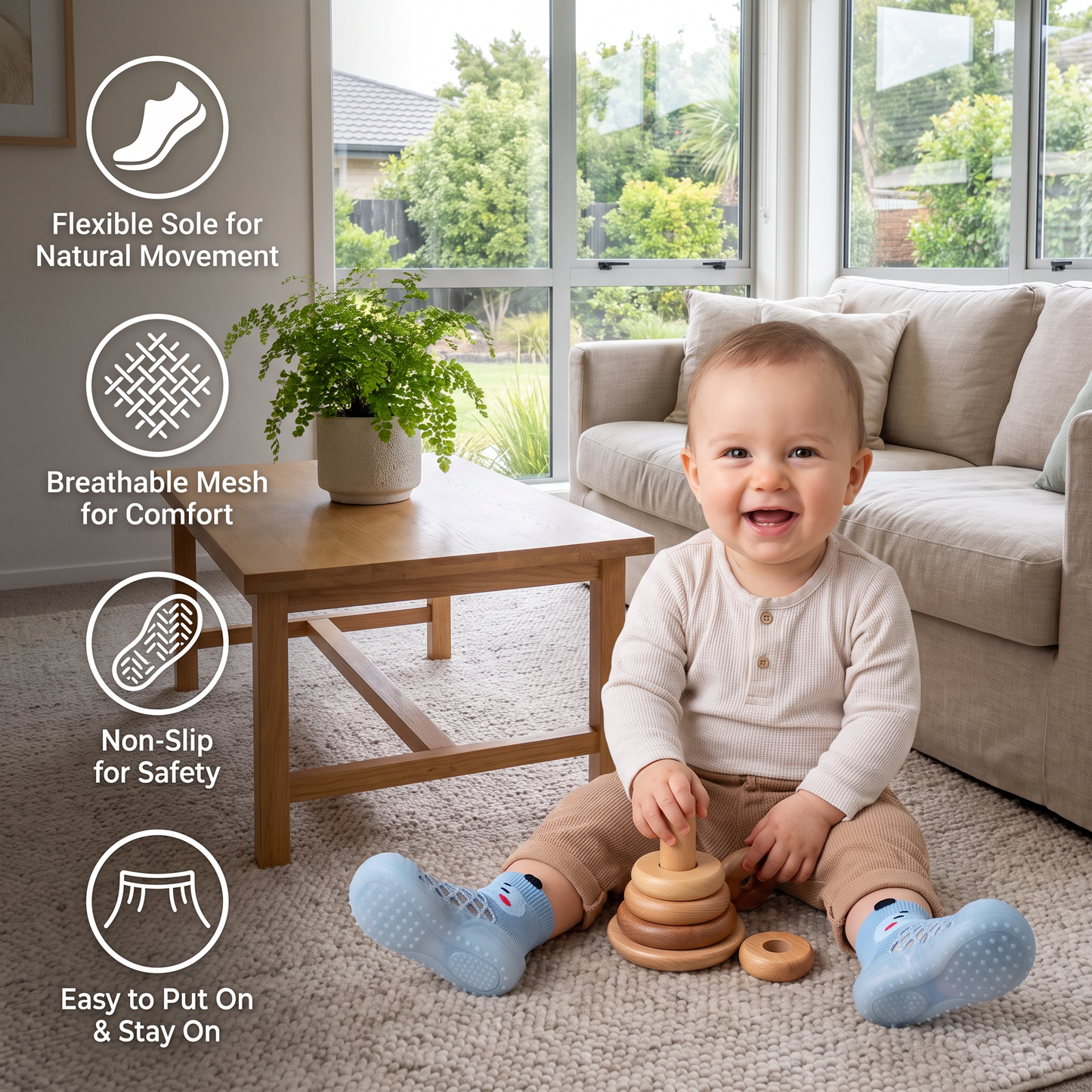 Animal Design Barefoot Socks for Babies