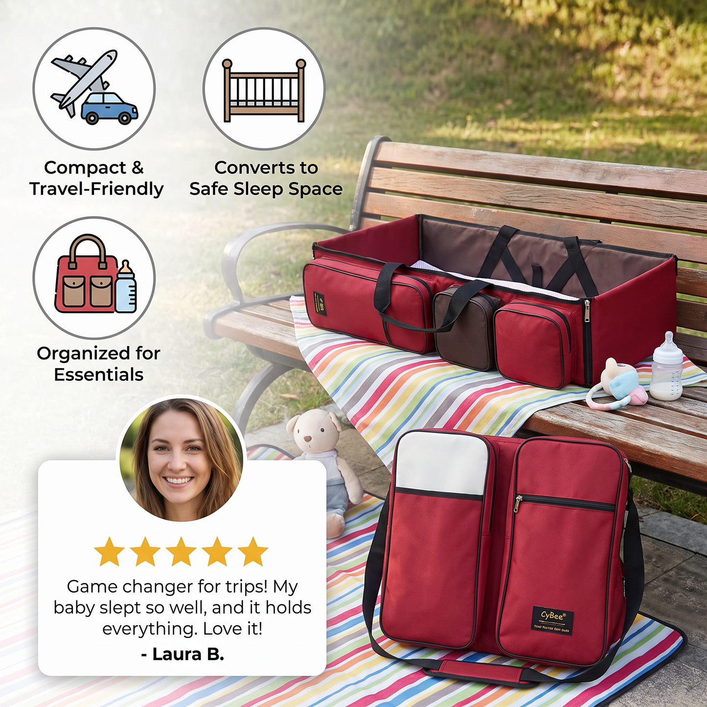 Practical Travel Bag for Babies and Parents