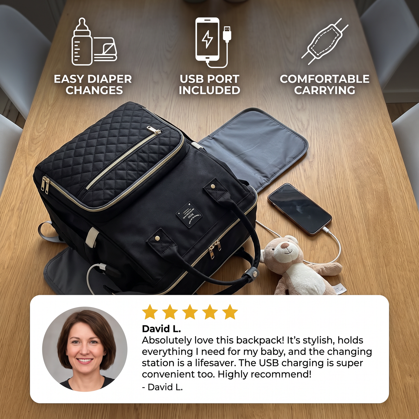 2-in-1 Baby Backpack in Elegant Design