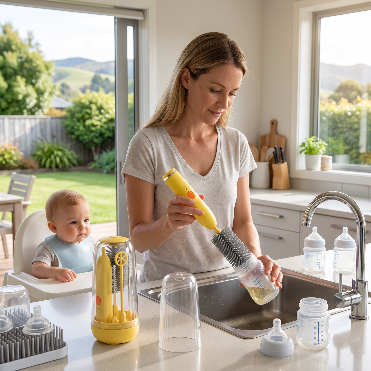 Multifunctional 6-in-1 Bottle Cleaner for Babies