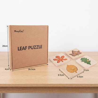 Montessori leaves puzzle made of wood