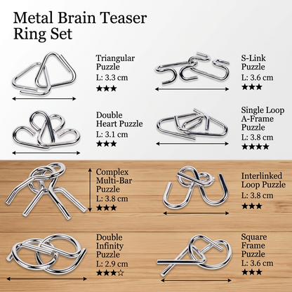 Metal Brain Teaser Ring Set