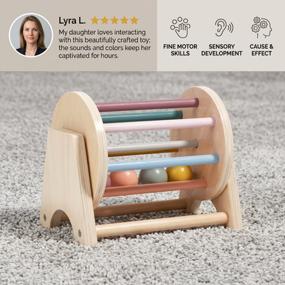 Montessori Wooden Carousel with Balls for Toddlers