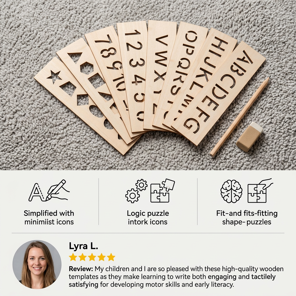 Wooden Letters and Numbers Templates for Learning to Write