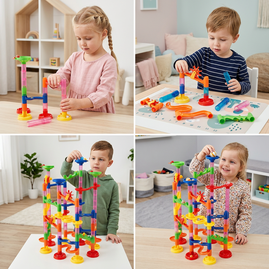 Building Block Marble Run Columns Playset