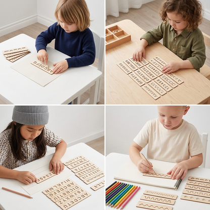 Wooden Letters and Numbers Templates for Learning to Write