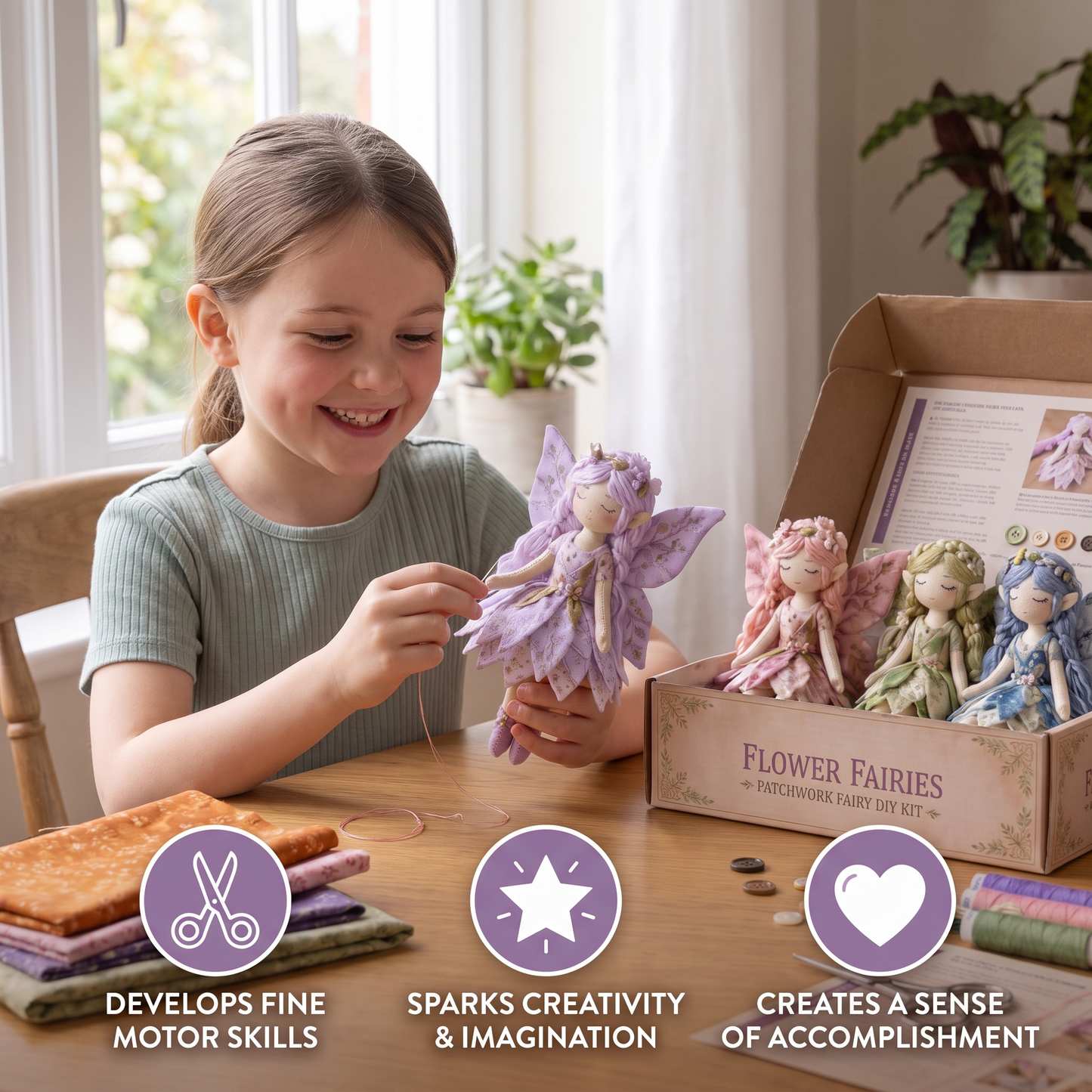 Fairy DIY Sewing Kit for Kids – Make Enchanting Fairy Dolls with Fabric, Accessories & Instructions