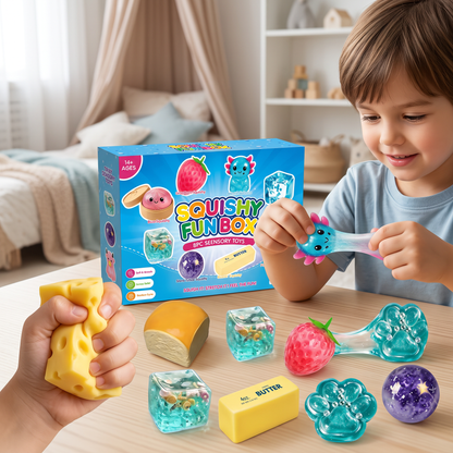 Premium Squishy Fidget Toy Set – 8 Sensory Toys