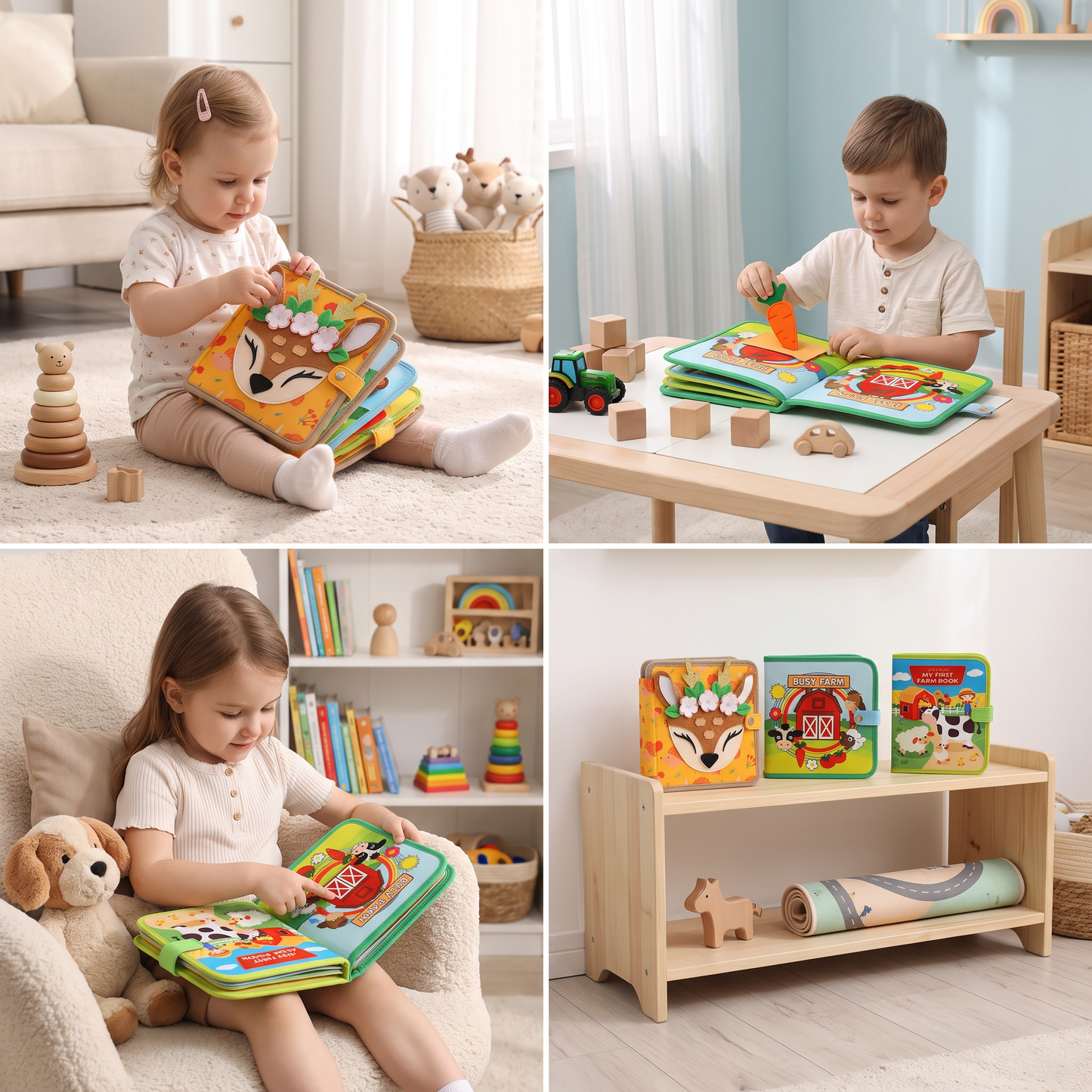 3-Piece Montessori Learning & Story Book Set for Kids