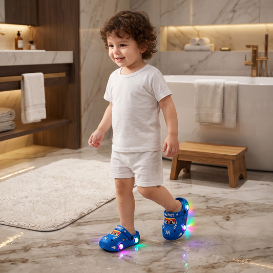 Light-Up Car Kids Slides – Non-Slip Bath Slippers
