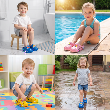 Light-Up Car Kids Slides – Non-Slip Bath Slippers