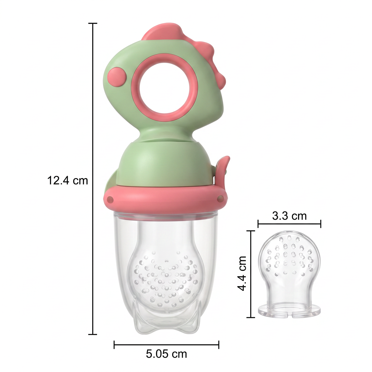 Silicone Baby Fruit Feeder & Teether with Push Mechanism