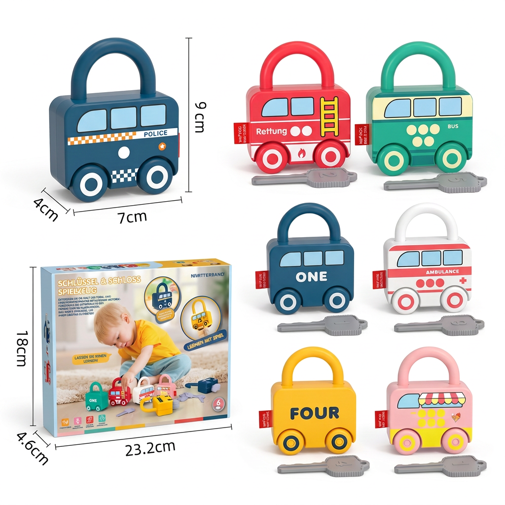 Montessori Key Lock - Patterns and Colours Toy