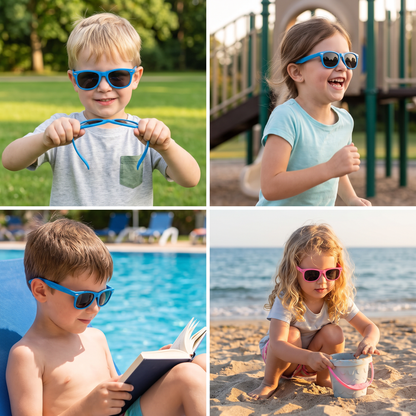Kids flex sunglasses with flexible unbreakable frames