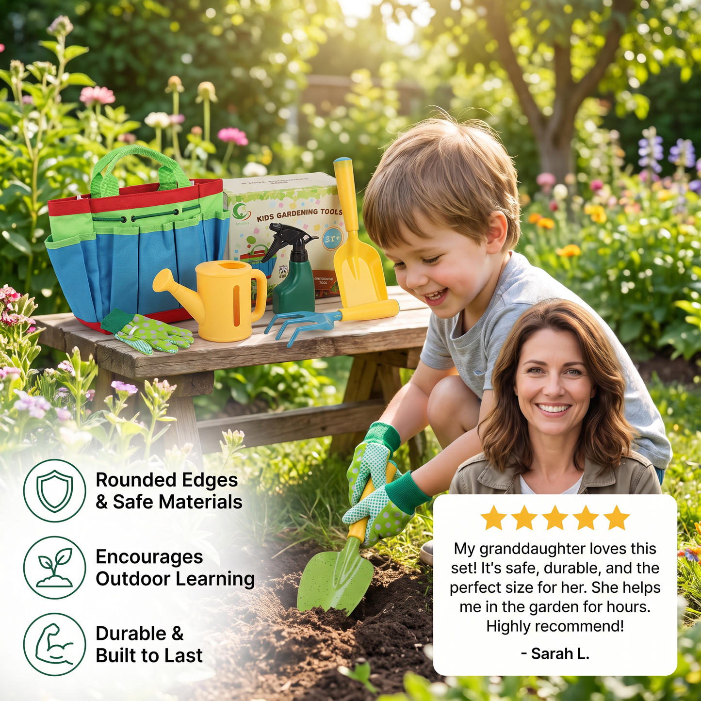 Safe Gardening Tool Set for Kids