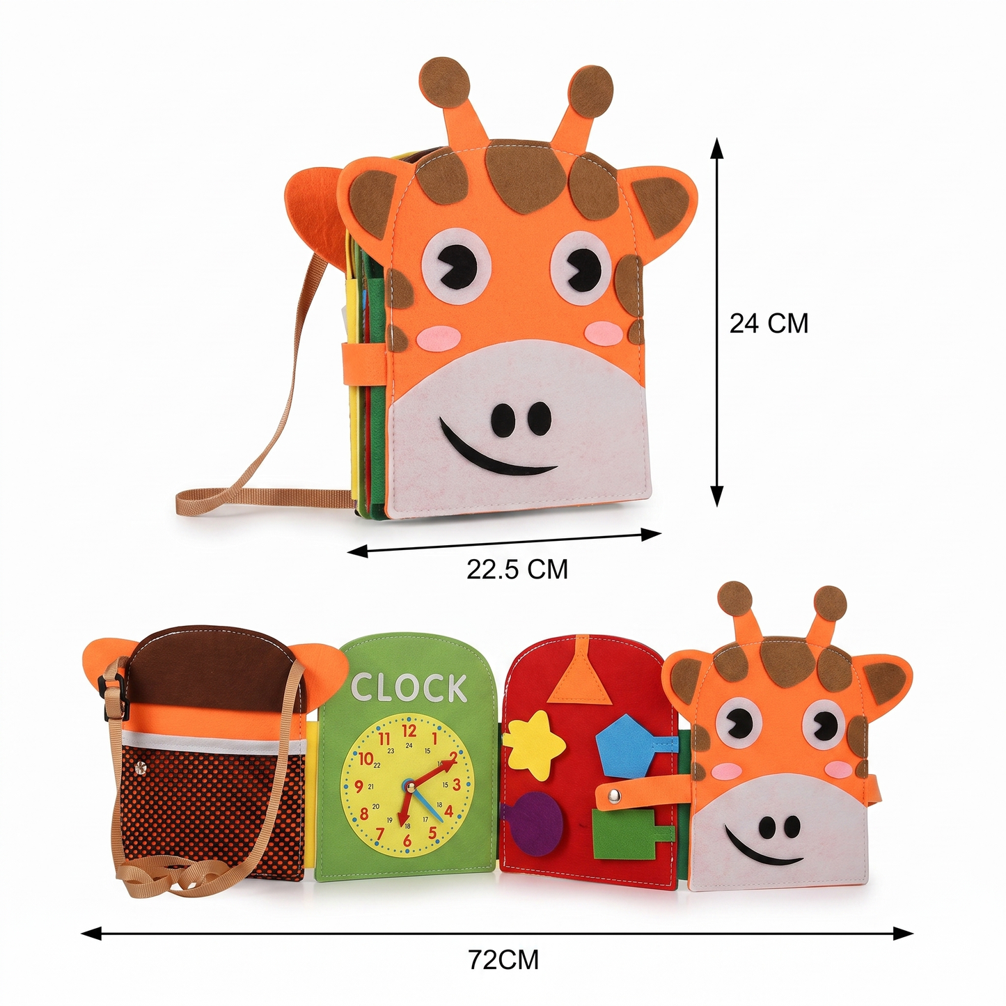 Montessori Learning and Activity Book in Giraffe Design