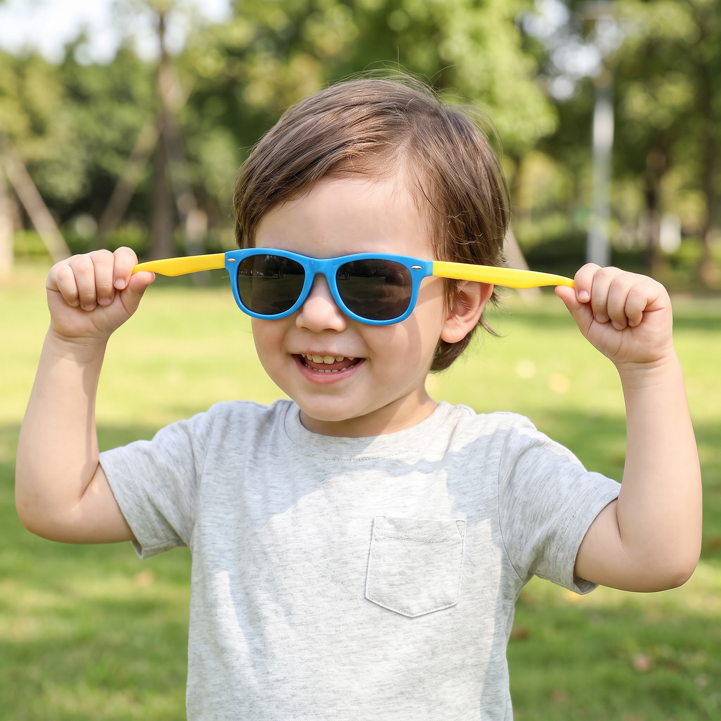 Kids flex sunglasses with flexible unbreakable frames