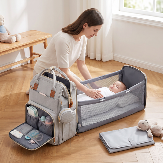 Multifunctional Baby Diaper Backpack with Sleeping Space