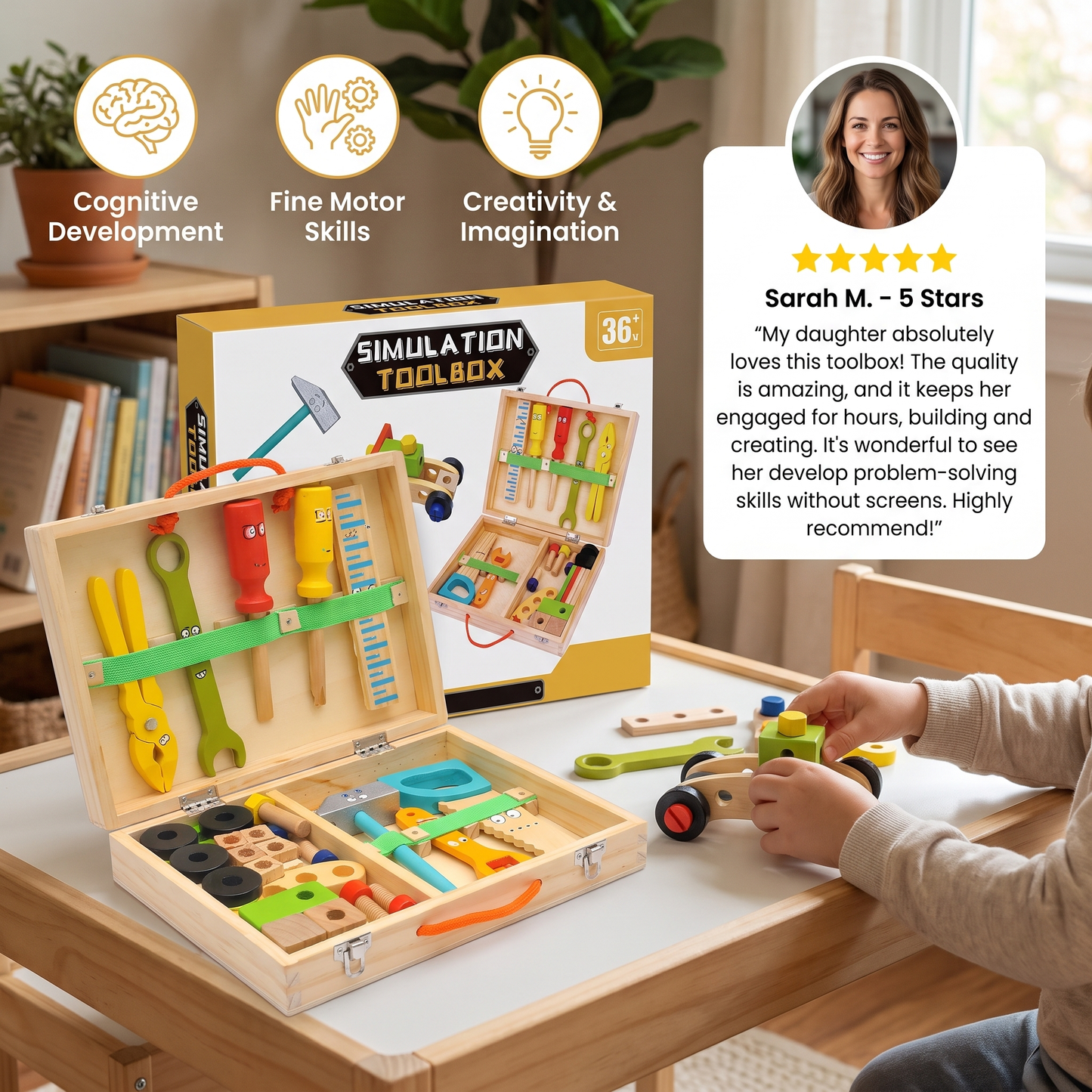 WoodyBox - Montessori Wooden Toolbox