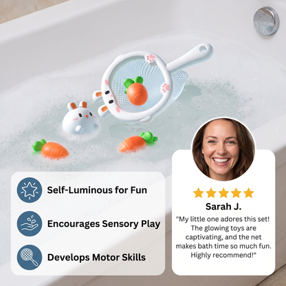 Self-Luminous Bath Toy with Landing Net