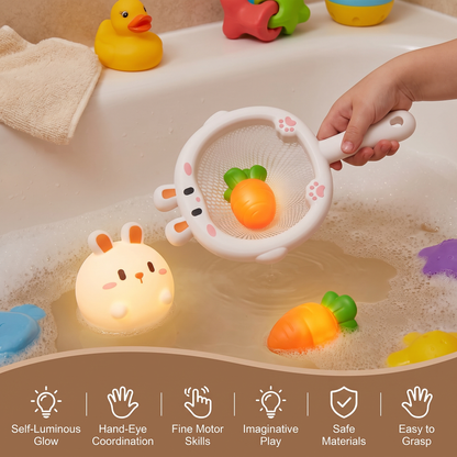 Self-Luminous Bath Toy with Landing Net