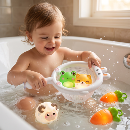 Self-Luminous Bath Toy with Landing Net