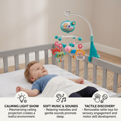 Baby crib music mobile rattle toy
