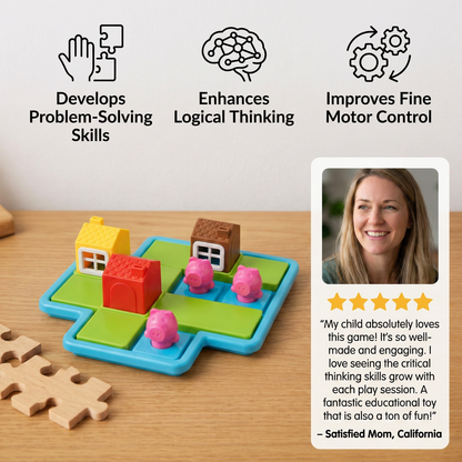 Montessori 3 Little Pigs and the Wolf Puzzle and Skill Game